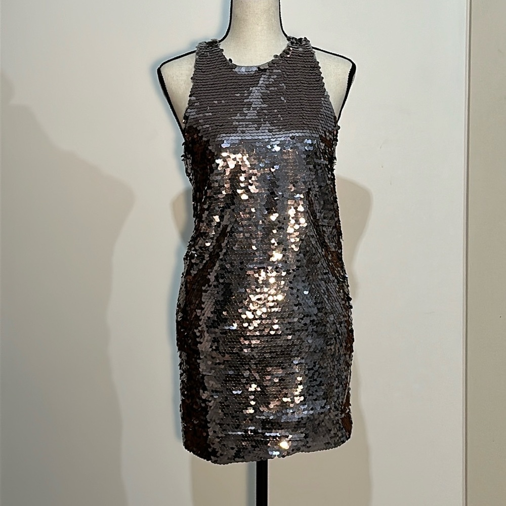 Sequin Mini Silver Dress, Size Small - Gorgeous - image 2